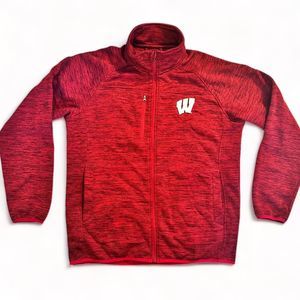 Wisc Badgers Men's XL Bonded Fleece Soft Shell Full Zip Jacket 58 Sports EUC